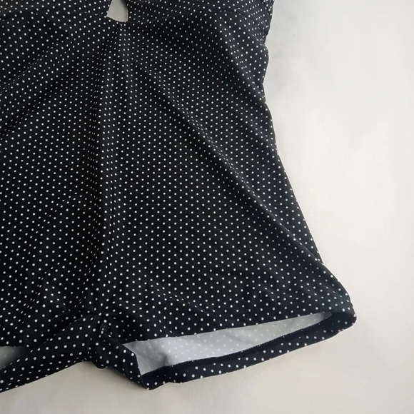 Unique Vintage XL 50'S STYL BEACH BABE Women's Swim Suit NWT BLACK W/ WHITE DOTS - Picture 7 of 16